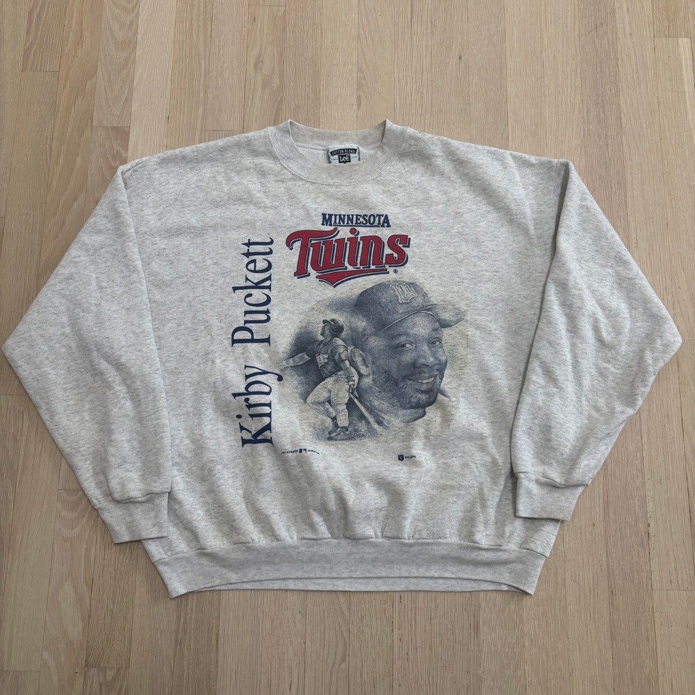 Lee Minnesota Twins Sweatshirt Mens 2X Gray Good 1996 Kirby Puckett Vintage